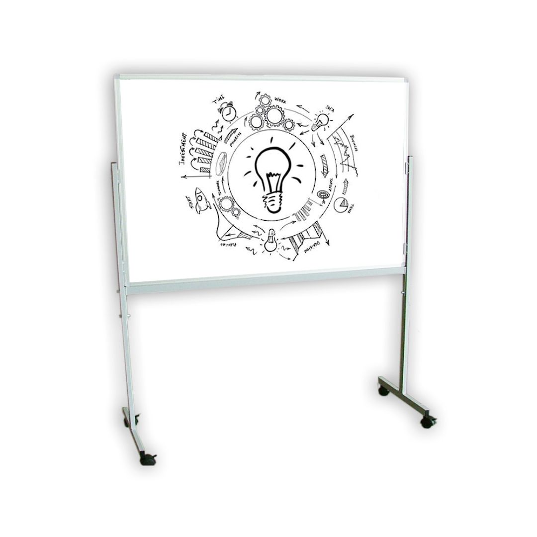PORCELAIN WHITEBOARD + FIXED MOBILE STAND | Double Sided image 0